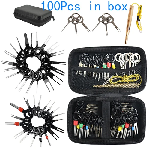 Herramienta de extracción de terminales de enchufe automotriz, Kit de Extractor de pines de conectores divididos de engarzado de cables eléctricos, llaves para reparación de automóviles, pasadores de extracción