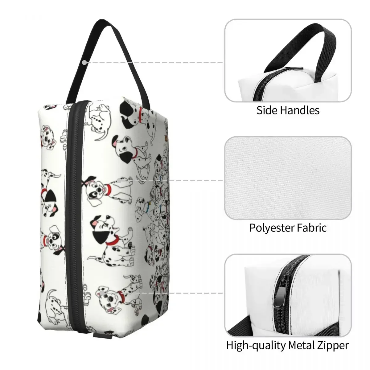 Custom Dalmatian Toiletry Bag for Women Plum Pudding Carriage Dog Makeup Cosmetic Organizer Ladies Beauty Storage Dopp Kit Box