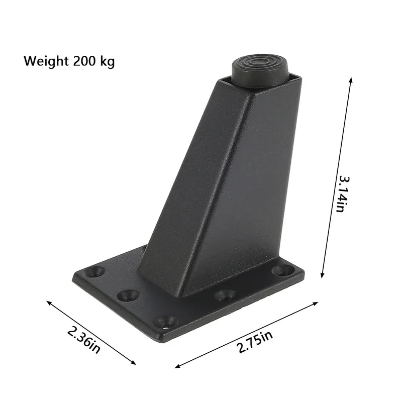 4 قطعة أثاث معدني قابل للتعديل الساق أريكة سرير تلفزيون خزانة الساقين أقدام أثاث أسود سميكة سبائك الألومنيوم الجدول خزائن قدم