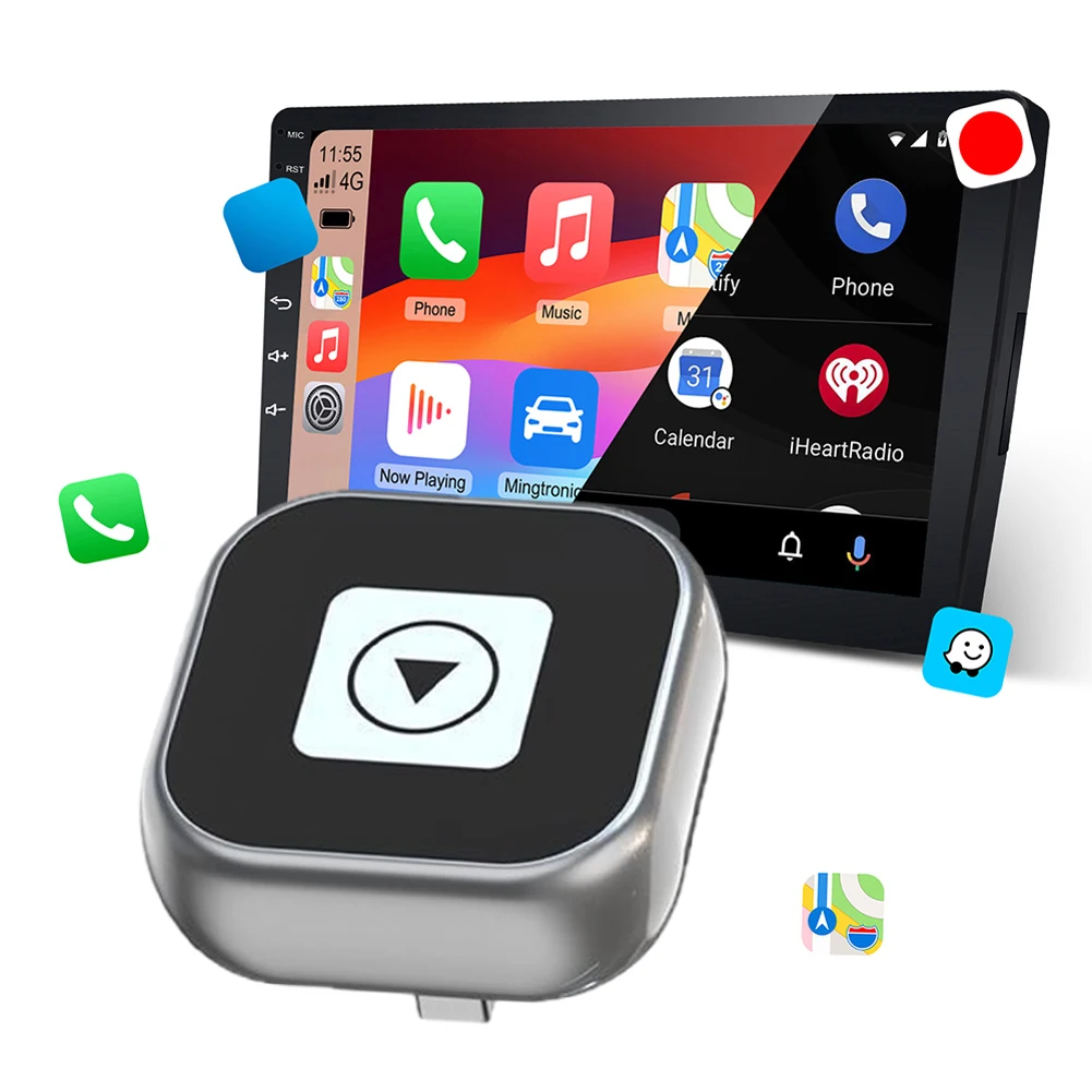 2 في 1 محول Carplay اللاسلكي Android Auto Carplay صندوق ذكي صغير دونغل توصيل تلقائي توصيل سلكي وتشغيل محولات لهاتف iPhone Android