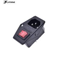 1Pc ON/OFF switch Socket with female plug for power supply cord arcade machine IO switch with Fuse