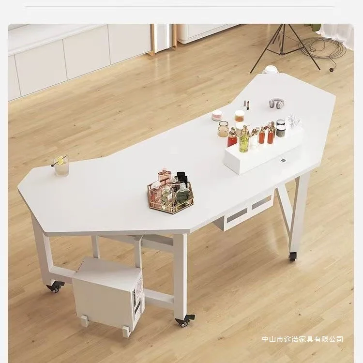 Desk with goods live streaming host table removable computer desk live streaming host desk display rotating live broadcast