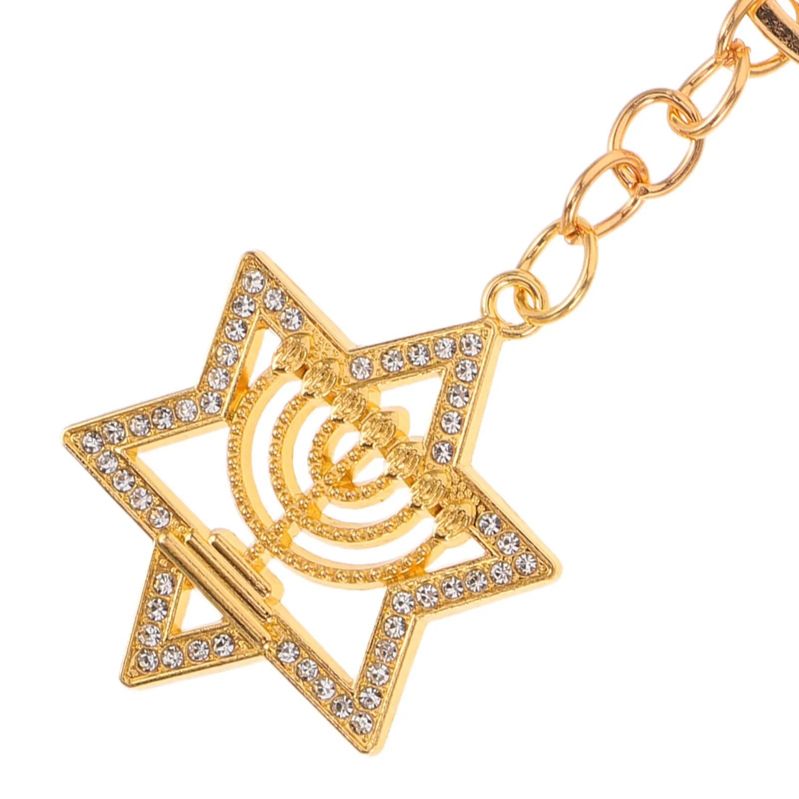 4Pcs Hanukkah Menorah Keyring Star Pendant Metal Purse Charm Bag Decoration Keychain Accessories for Festival Purse Keychain