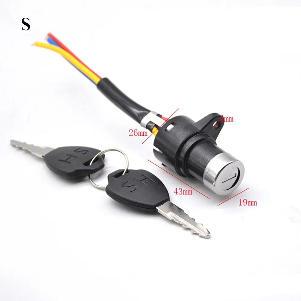 Ignition Switch Key Power Lock Universal Electric Bicycle Biking Portable Dustproof Cycling Parts for Electric Scooter