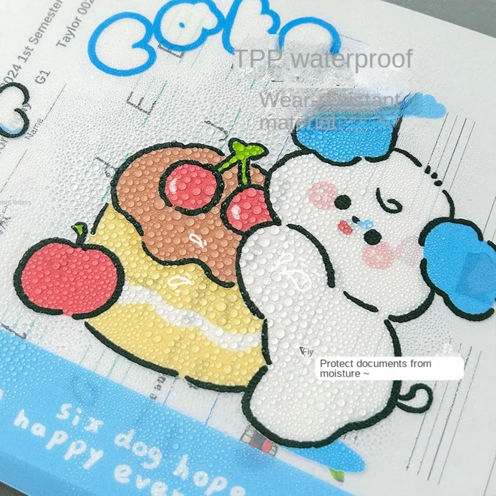 4Pcs New PP Capybara File Bag Cute Cartoon Transparent Zip File Bag Portable Lightweight Test Paper Storage Pouch Student