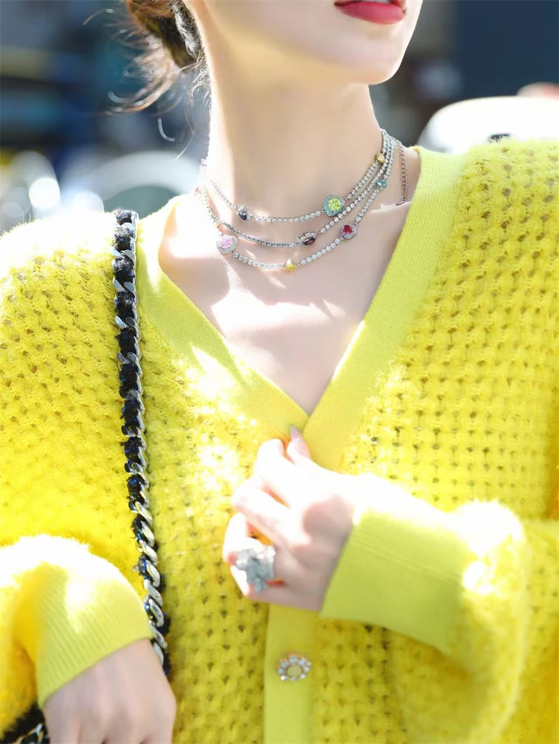 

Nothing Nine, оригинальный дизайн, циркониевое ожерелье для женщин, верхняя одежда, коллекция осени 2025, ювелирные изделия Ele Lady's Accory