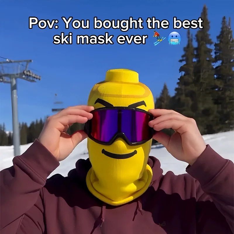 Fun Figure Print Balaclava Headband Print Ski Mask Outdoor Cycling Funny Guy Headscarf Winter Thick Warm Mask Unisex Winter Hat