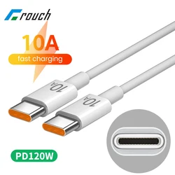 120W 10A Dual Type C Fast Charging Cable for iphone 15 Pro Samsung Xiaomi Huawei Honor Quick Charge USB C Cable Data Cord