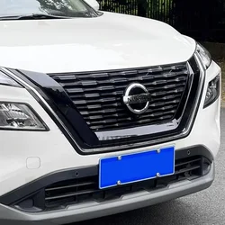 For Nissan Rogue X-Trail T33 2021-2023 2024 2025 Auto Front Center Grill Grille Decorative Frame Trim ABS Car Accessories
