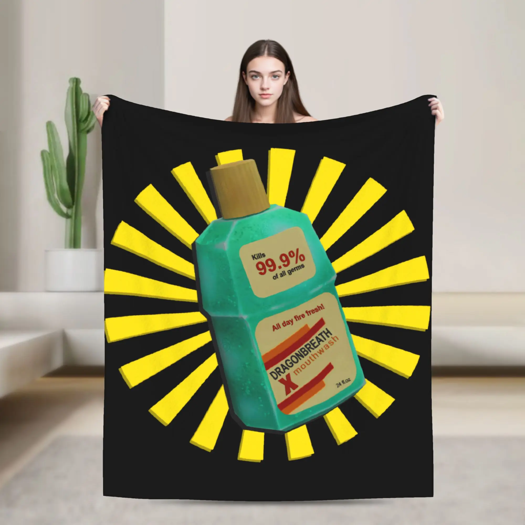 Mouthwashing Shine Blankets  Flannel Funny Warm Throw Blankets for Home Restaurant All Season