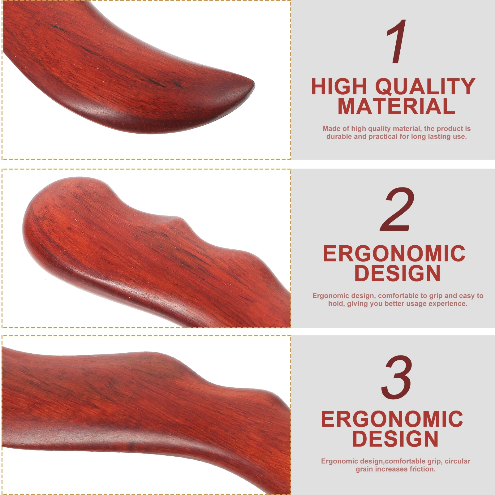 

1pc Ergonomic Gua Sha Massage Stick Body Face Neck Shoulder Massager Manual Acupressure Tool Home Salon Use Scraping Rod Durable