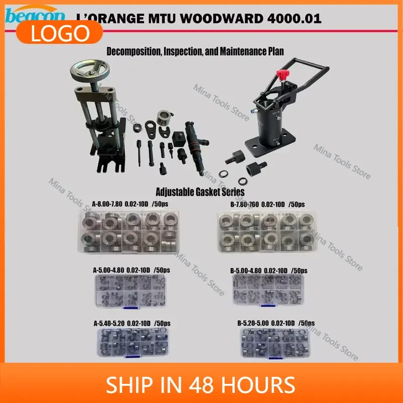 G4-102 MTU 4000.1 4000.3 Fuel Injector Repair Kit Complete Injector Maintenance Tool With Adjustable Shims Gasket Repair