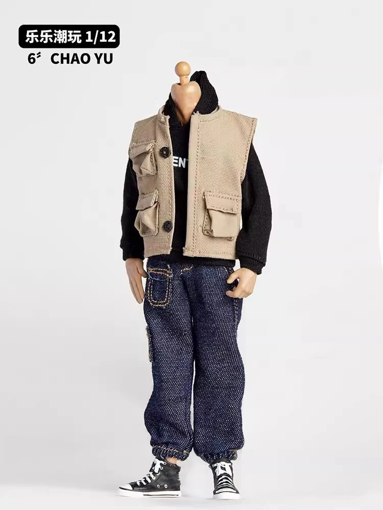 الحلزون في المخزون 1/12 الجندي الترفيه جيوب متعددة سترة تي شيرت مستقيم الساق الجينز صالح 6 ''عمل الشكل الجسم دمية