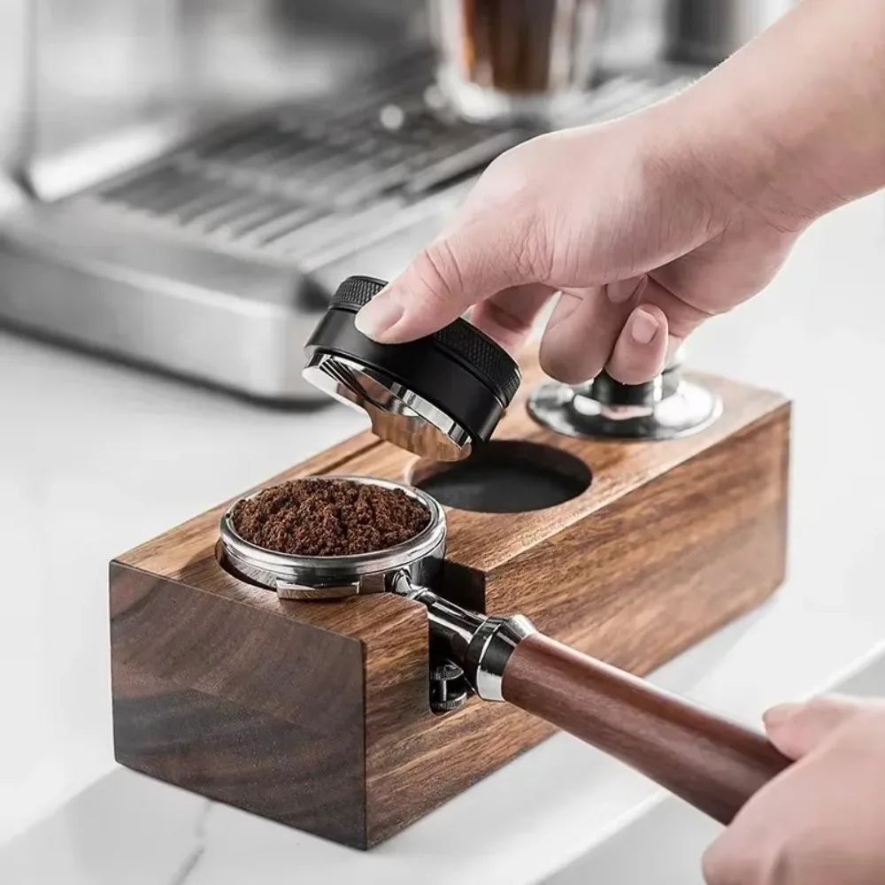 

3 in 1 Wooden Coffee Tamper Station 51/53/58 MM Adjustable Height Coffee Tamper Holder Non Slip Coffee Tamper Stand Cafe