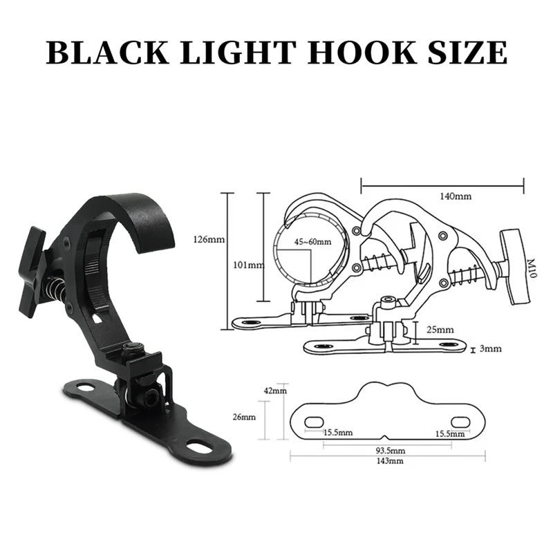 1 Pasang Kait Lampu Panggung Aluminium Klip Rangka Lampu Kepala Bergerak Beban Pengaman 150KG untuk Peralatan Panggung Disko DJ Mudah Digunakan (A)