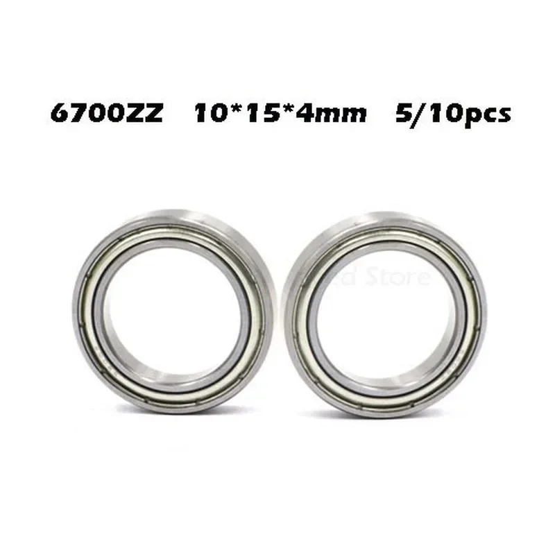 

10pcs Miniature 6700ZZ Bearings Steel Metal Shielded Ball Bearing Thin Wall Roller 10x15x4 mm For RC Cars Trucks Mayitr