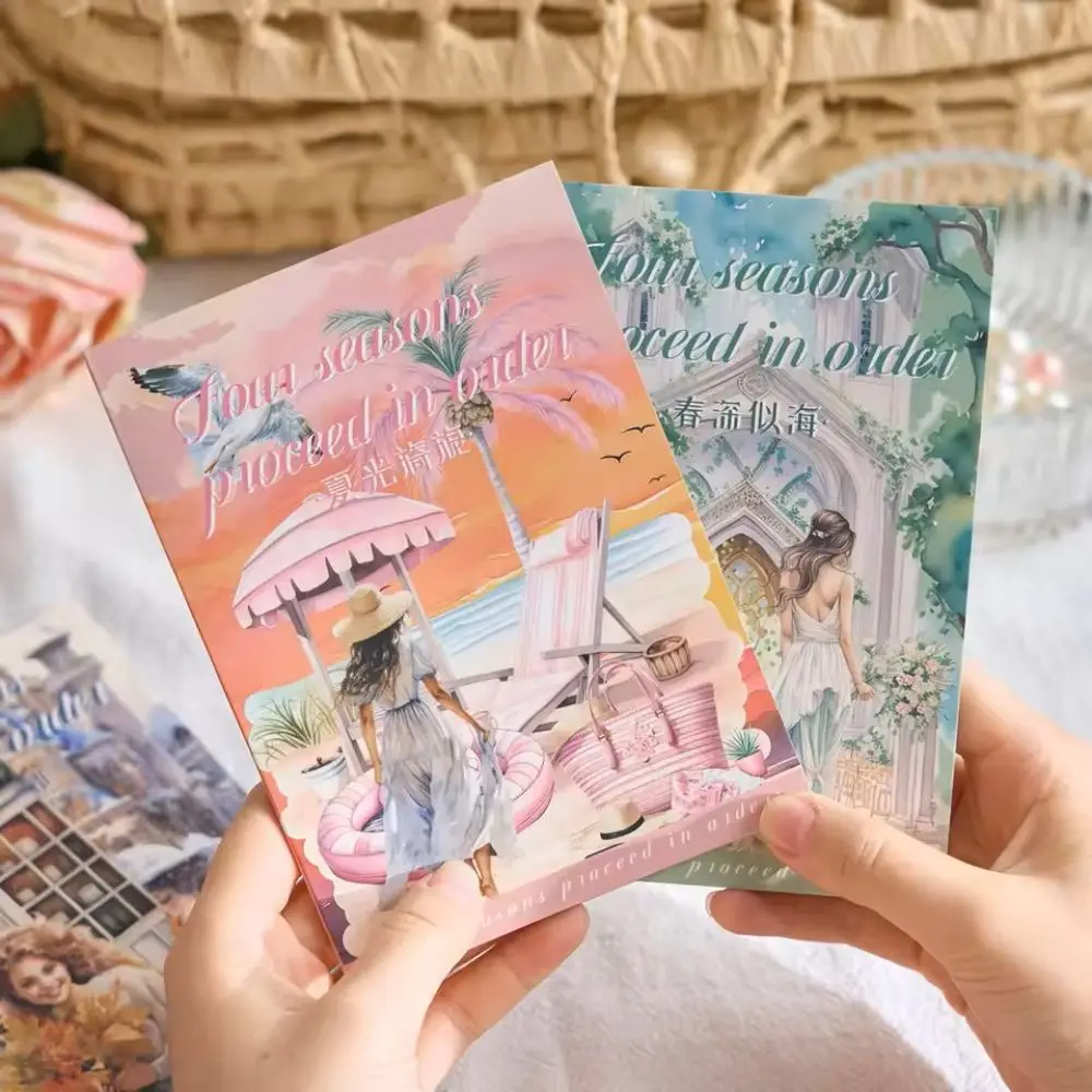 

20 шт./компл., наклейки для скрапбукинга с пейзажами Four Seasons, высеченные наклейки для домашних животных, канцелярские наклейки, многофункциональные садовые наклейки, книга