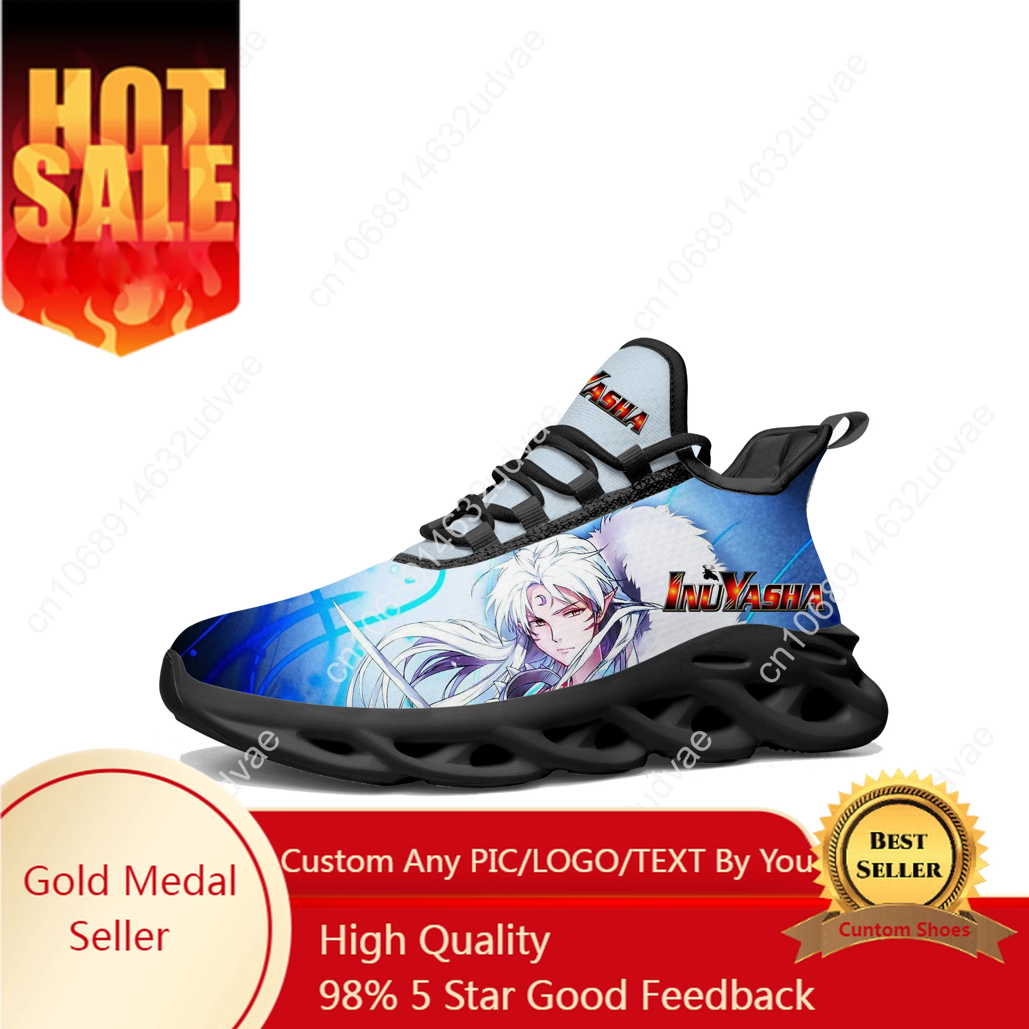 

Inuyasha Sesshomaru Flats Sneakers Mens Womens Sports Running Shoes High Quality Sneaker Lace Up Mesh Footwear Tailor-made Shoe