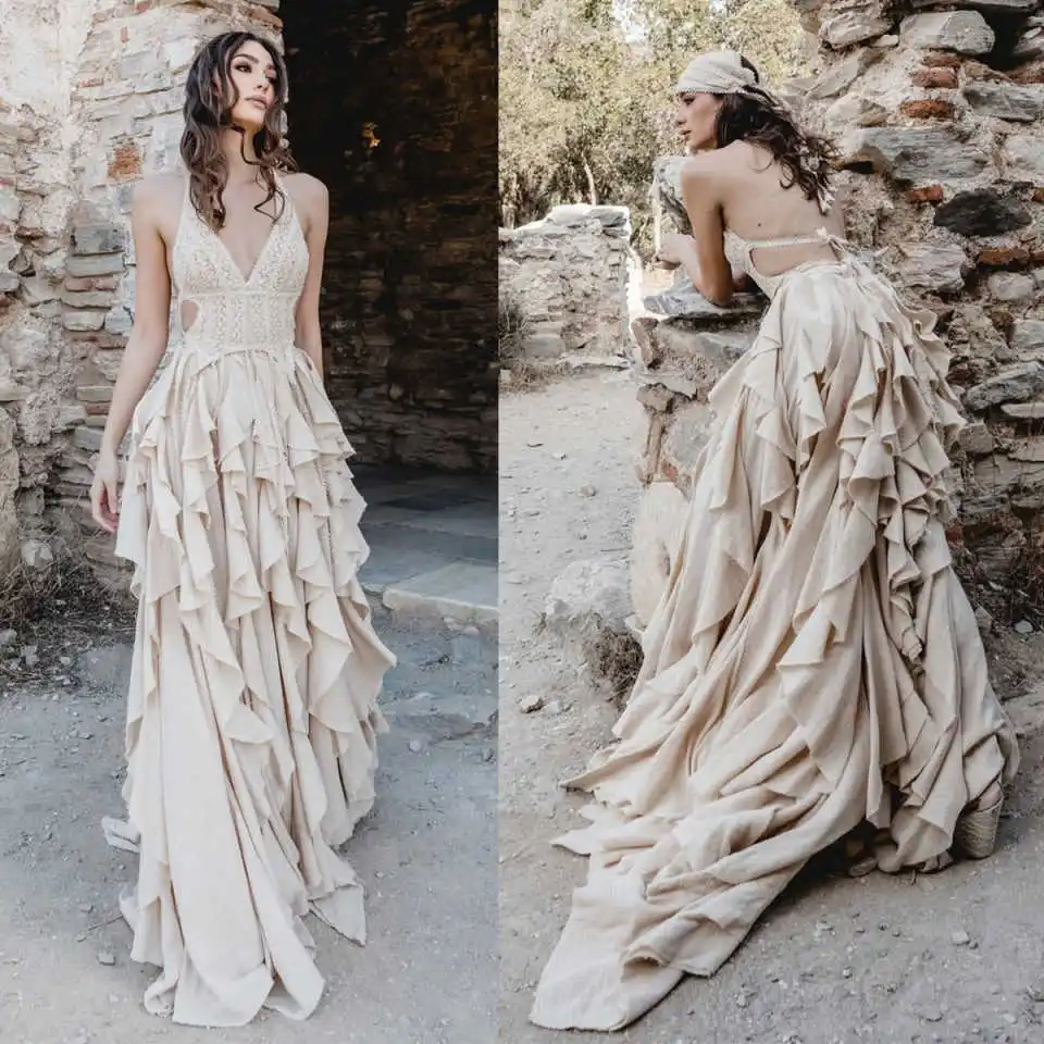 Stunning Princess Evening Dresses Spaghetti Strap Floor Length Multilayers Backless  Party Dress Vestido De Noite Customized