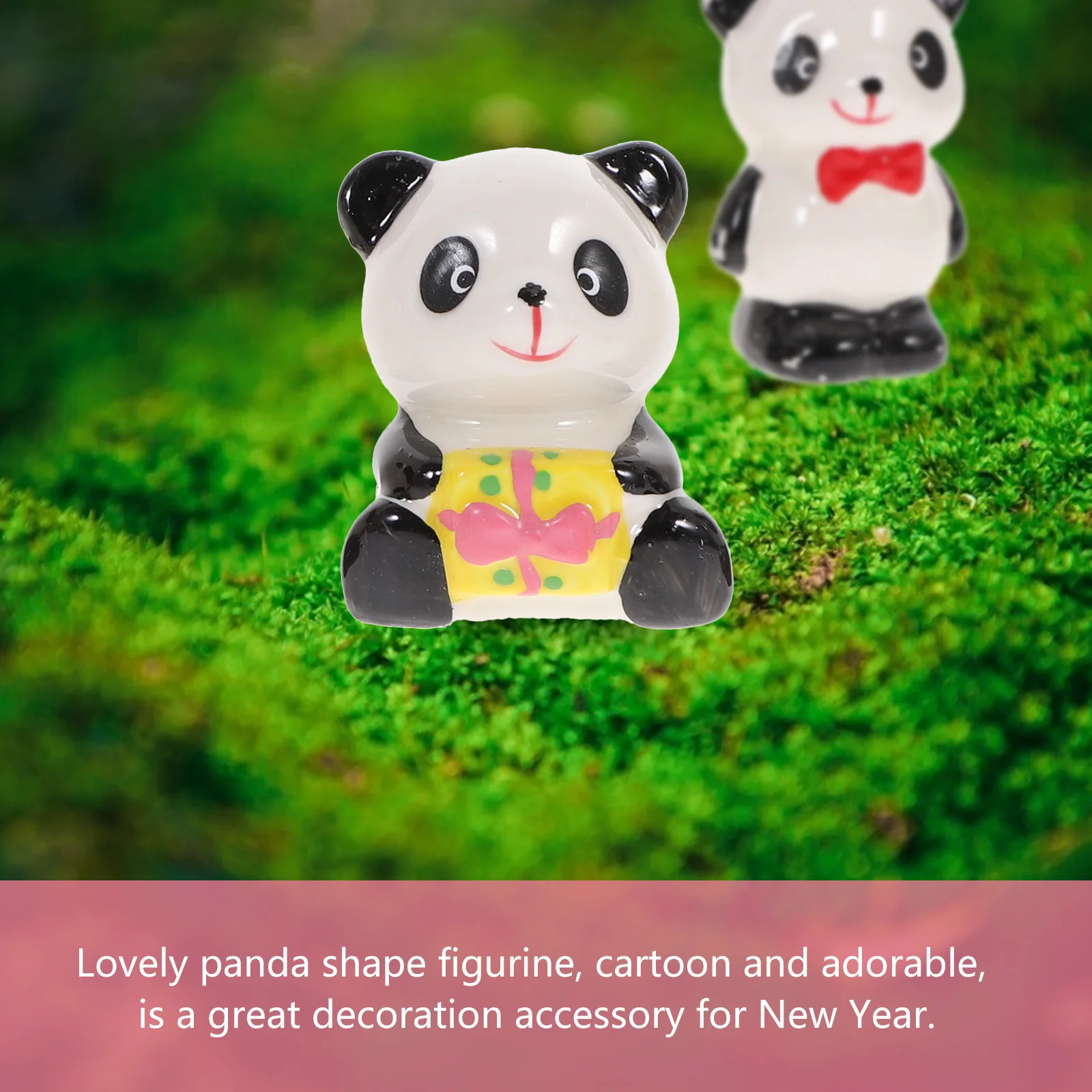 

10Pcs Ceramic Craft Panda Ornaments Small Panda Decor Desktop Flowerpot Decoration Desktop Adorn Worlds Smallest Toys