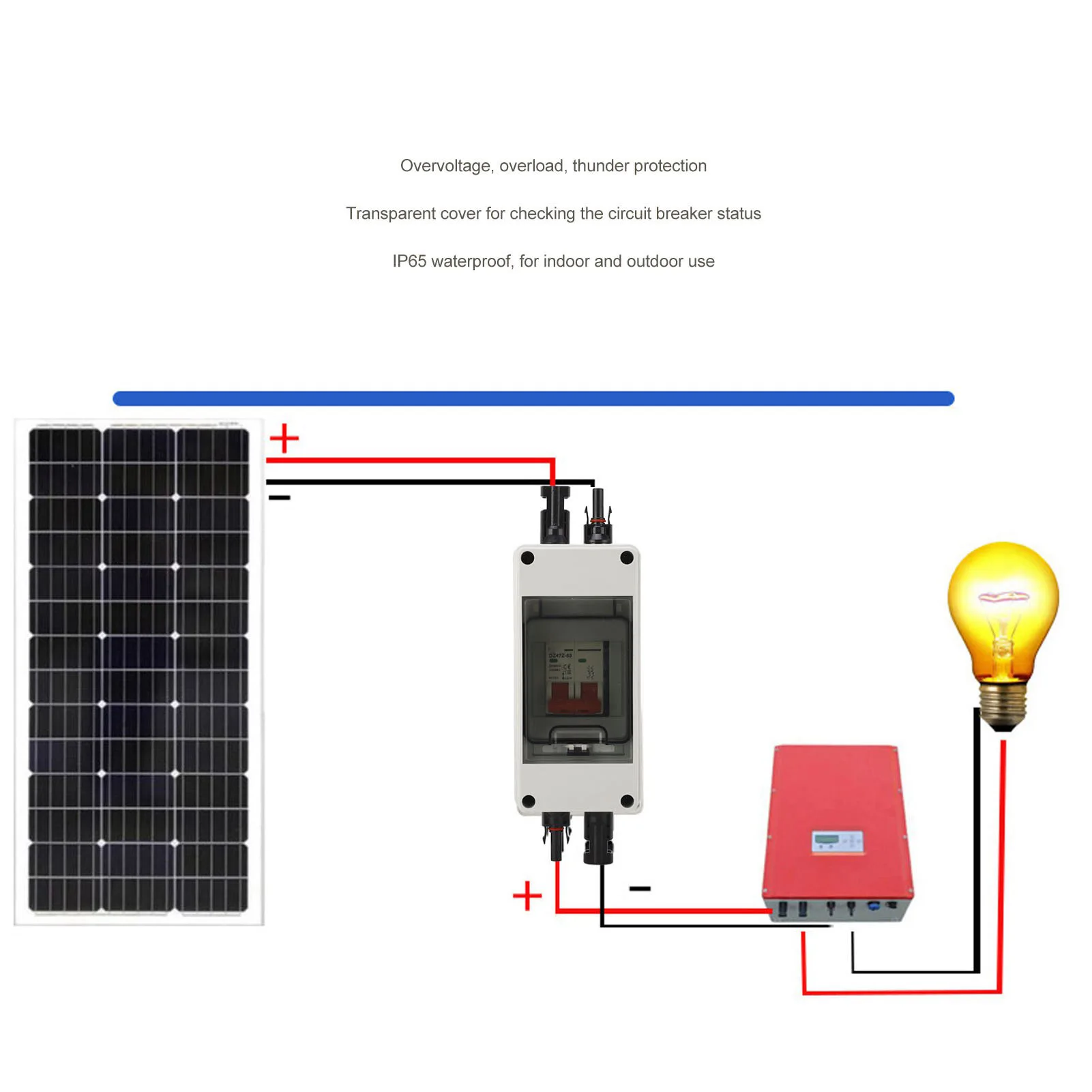 PV Disconnect Switch Solar Disconnect Switch Mini Circuit Breaker with IP65 Waterproof Distribution Box PV Disconnector DC500V