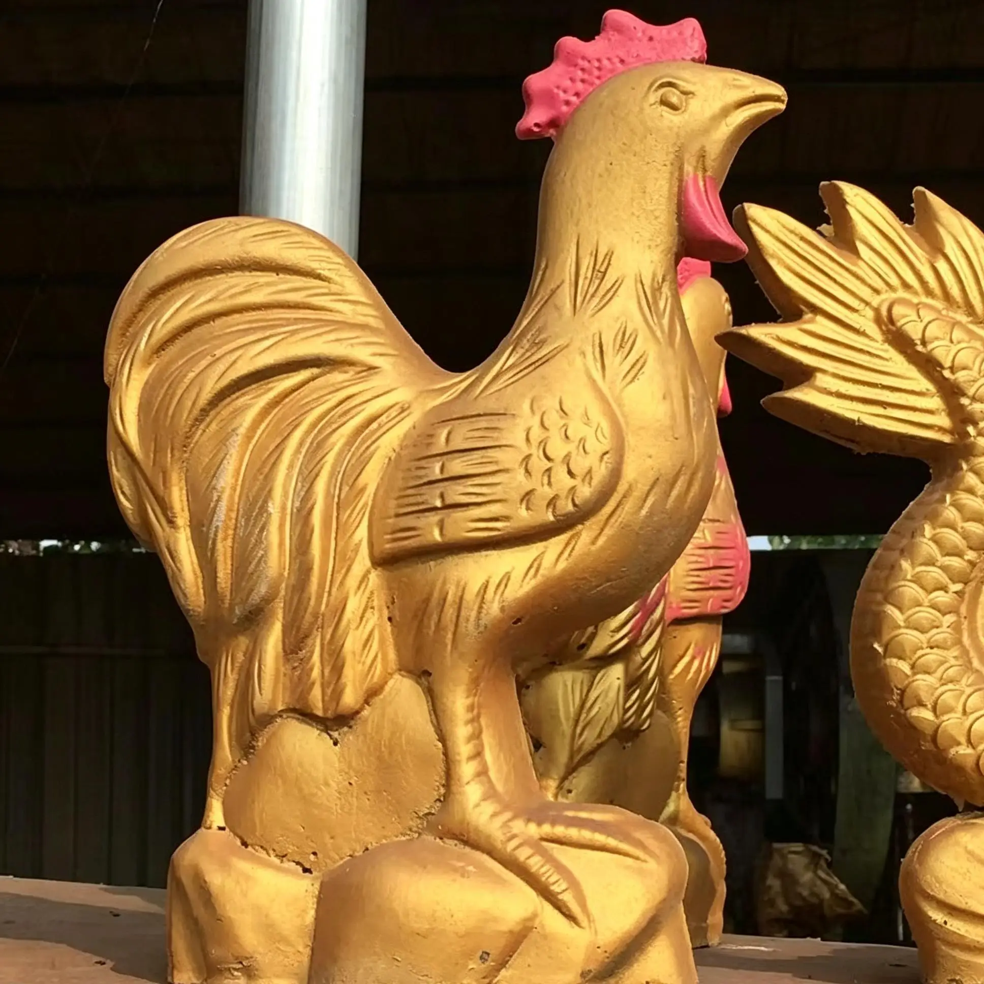 DIY Rooster Concrete Statue Mold ABS Plastic Mould For Cement Gypsum Casting Garden Animal Ornament 40cm