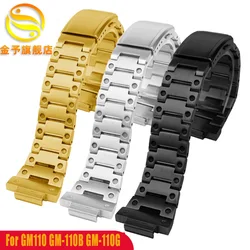 Solid Stainless Steel Strap for Casio G-SHOCK GM-110 Small Steel Gun Series Men's Fashion Sports Waterproof Watch Wristband