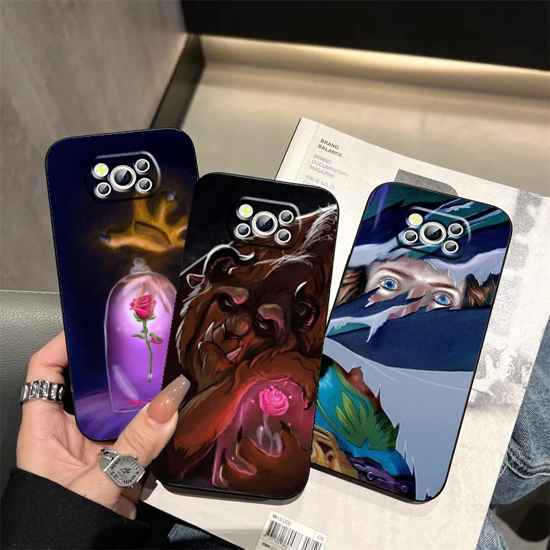 

Disney Beauty Beast Belle For Xiaomi Mi Poco F5 F4 F3 X6 X5 X4 X3 M6 M5 M5S M4 M3 C65 Pro GT NFC 5G Black Soft Phone Case