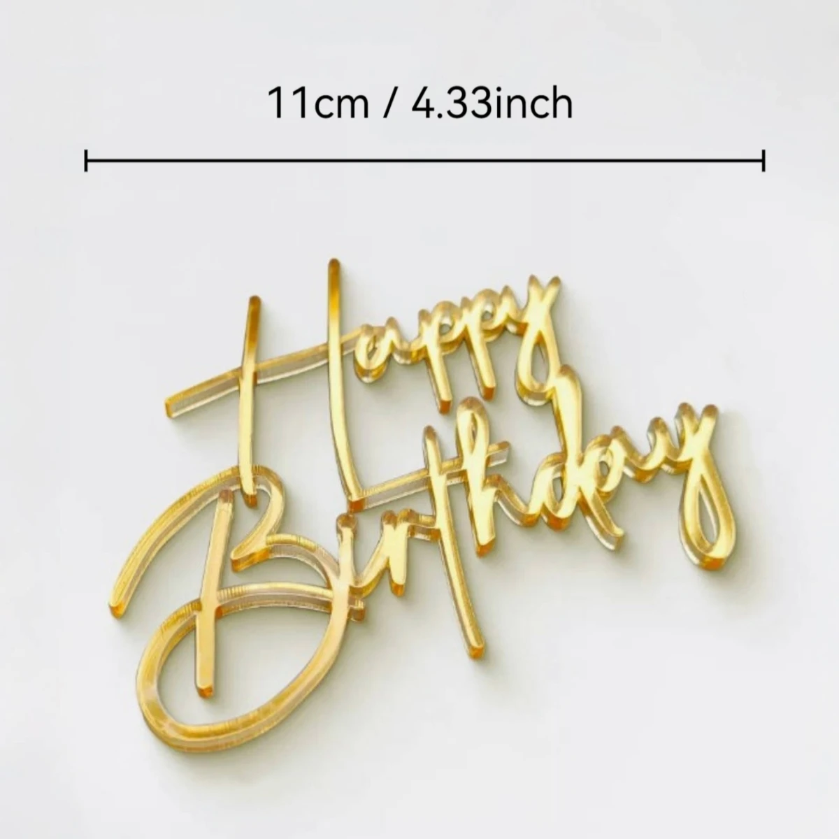 3PCS/6PCS/9PCS Gold Acrylic Birthday Cake Toppers - Premium Happy Birthday Cake Decorations for Cake & Party Decoration