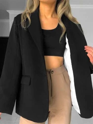 Alien Kitty-chaqueta holgada de un solo pecho para mujer, ropa de trabajo, Tops, prendas de vestir exteriores, color negro, elegante, Vintage, 2023