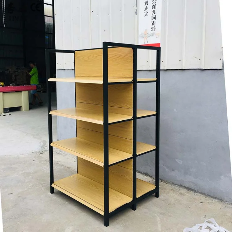 custom.Factory Customized Color Size Wood Grain Shelf Retail Wood Grain Display Stand