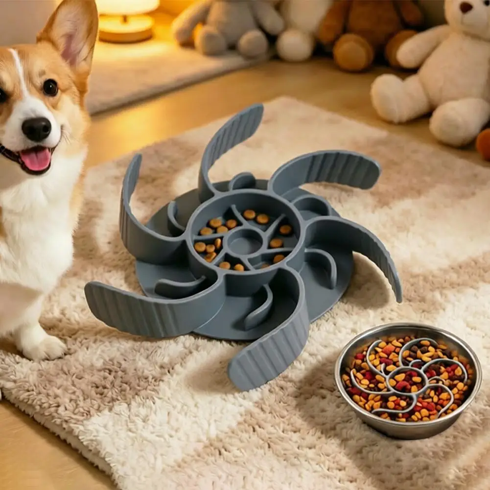 Food Grade Silicone Slow Feeder Insert For Dog Bowl Anti-Choking Slow Eating Mat With Suction Cups Pet Food Divider