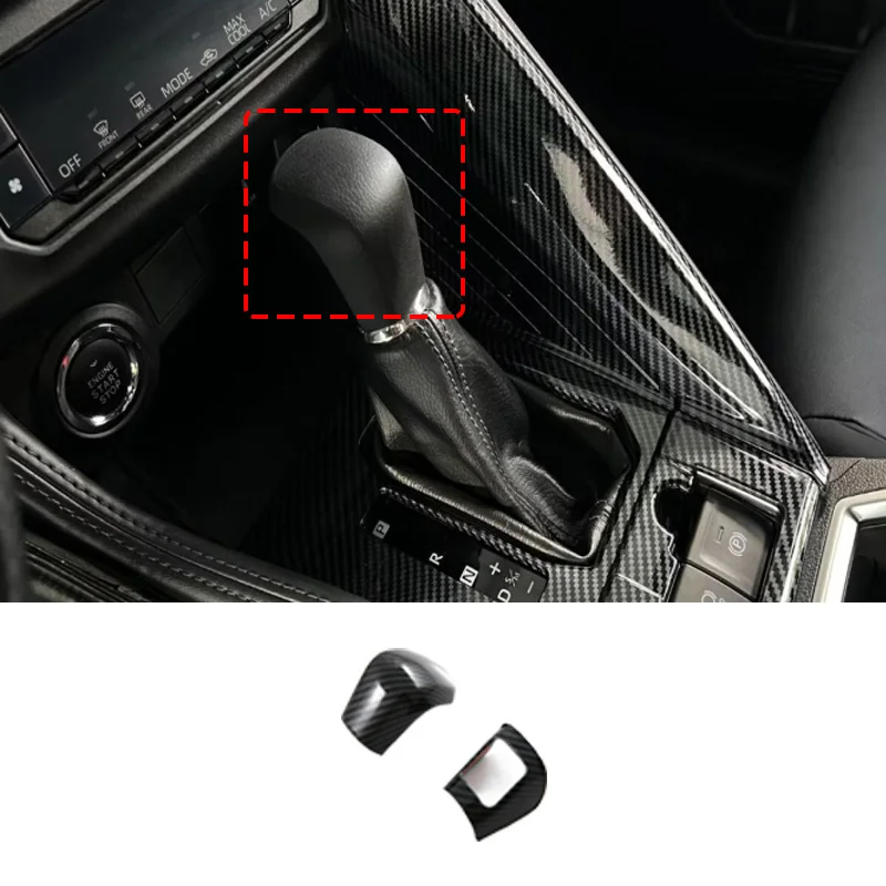 For Toyota Yaris Cross 2023 2024 ABS carbonfiber Gear Shift Knob Gear Head botton Cover Stickers Trim interior Accessories