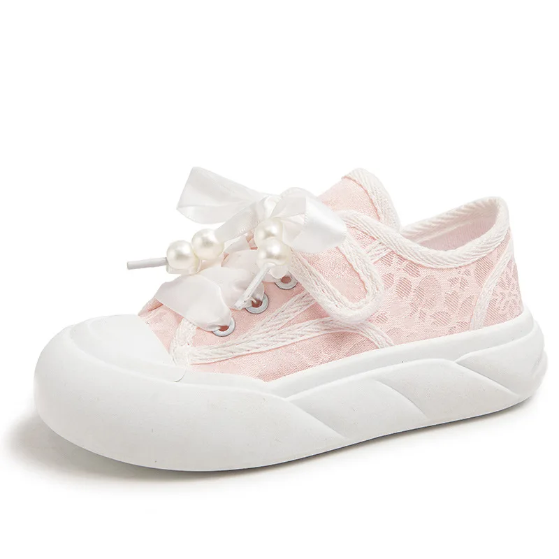 Girls Canvas Shoes Summer New Kids Breathable Athletic Flat Shoes White Sneakers Fashion Casual Shoes Children Casual Breathable