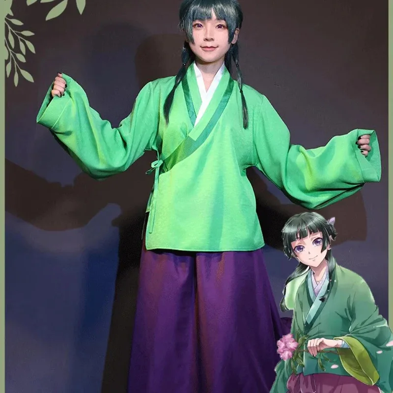 

lili 123Maomao Cosplay Costume Wig Anime The Apothecary Diaries Dress Skirt Green Top Hairpin Kusuriya No Hitorigoto Halloween f