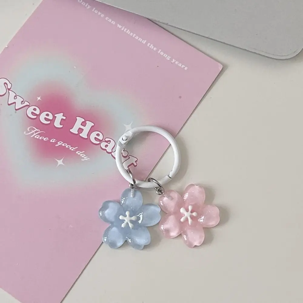 Simulated Sakura Key Chain Cherry Blossom Flower Jelly Sakura Pendant Keyring Keyring Kawaii Translucent Flower Doll Pendant