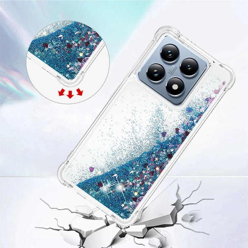 14T Pro Case on For Fundas Xiaomi 14T Pro Cover Bling Glitter Dynamic Liquid Case For Xiomi Xiaomi14T 14TPro Phone Cases Fundas