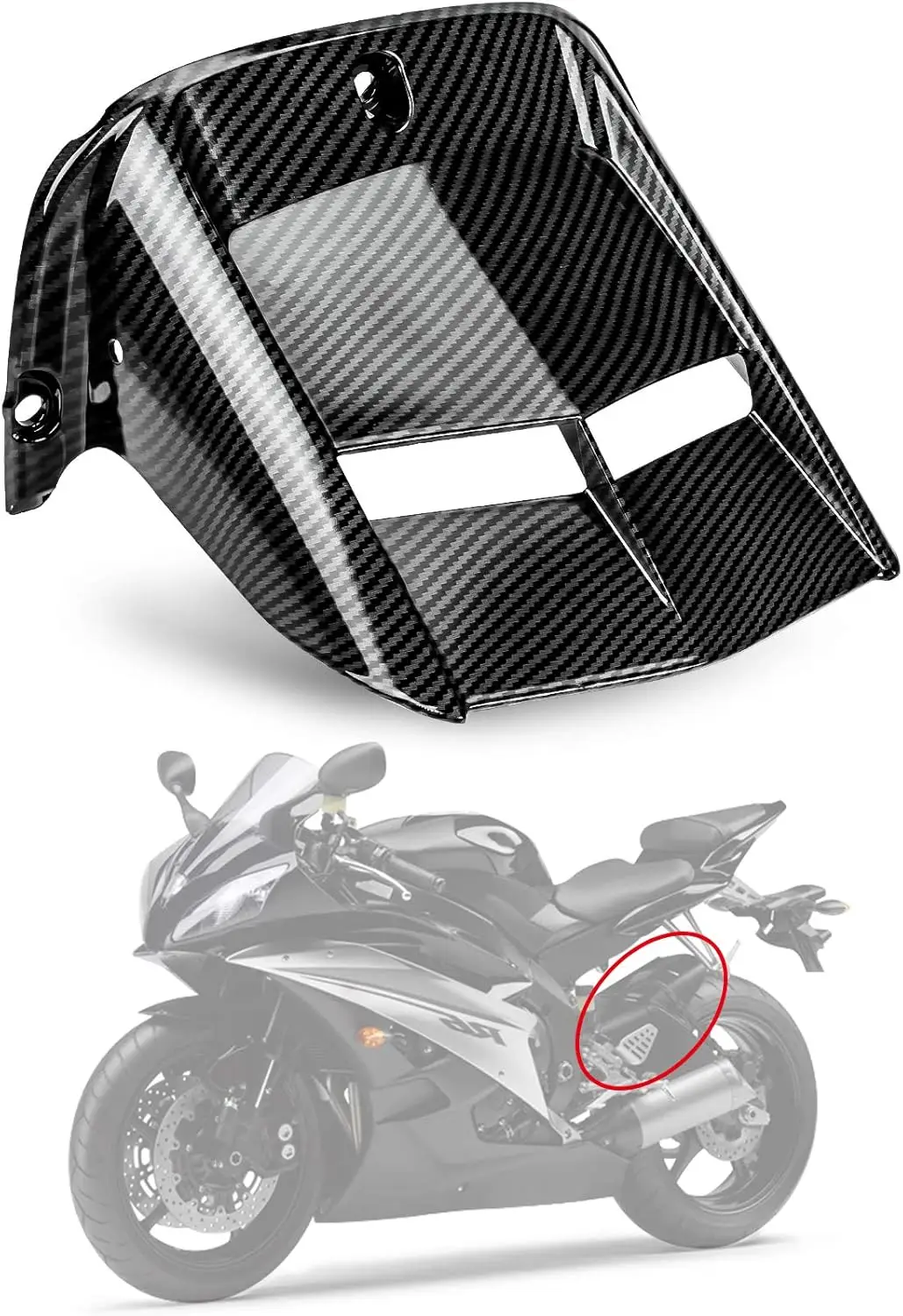 

Rear Mudguard Tire Hugger for YZF R6 600 2006-2024, Carbon Fiber Look
