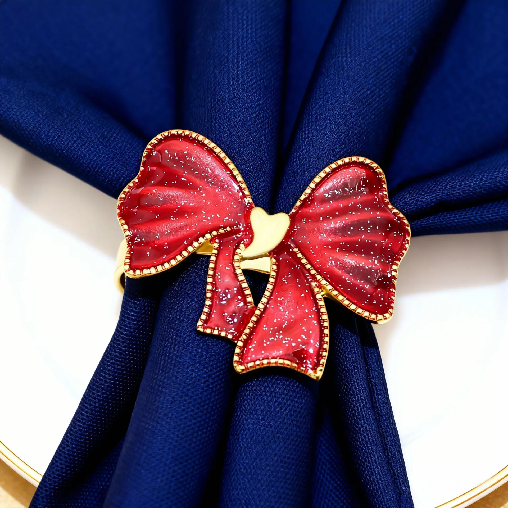 

Bow Table Napkin Holder - Hotel Wedding Napkin Ring, Elegantly Versatile Tablecloth Ring