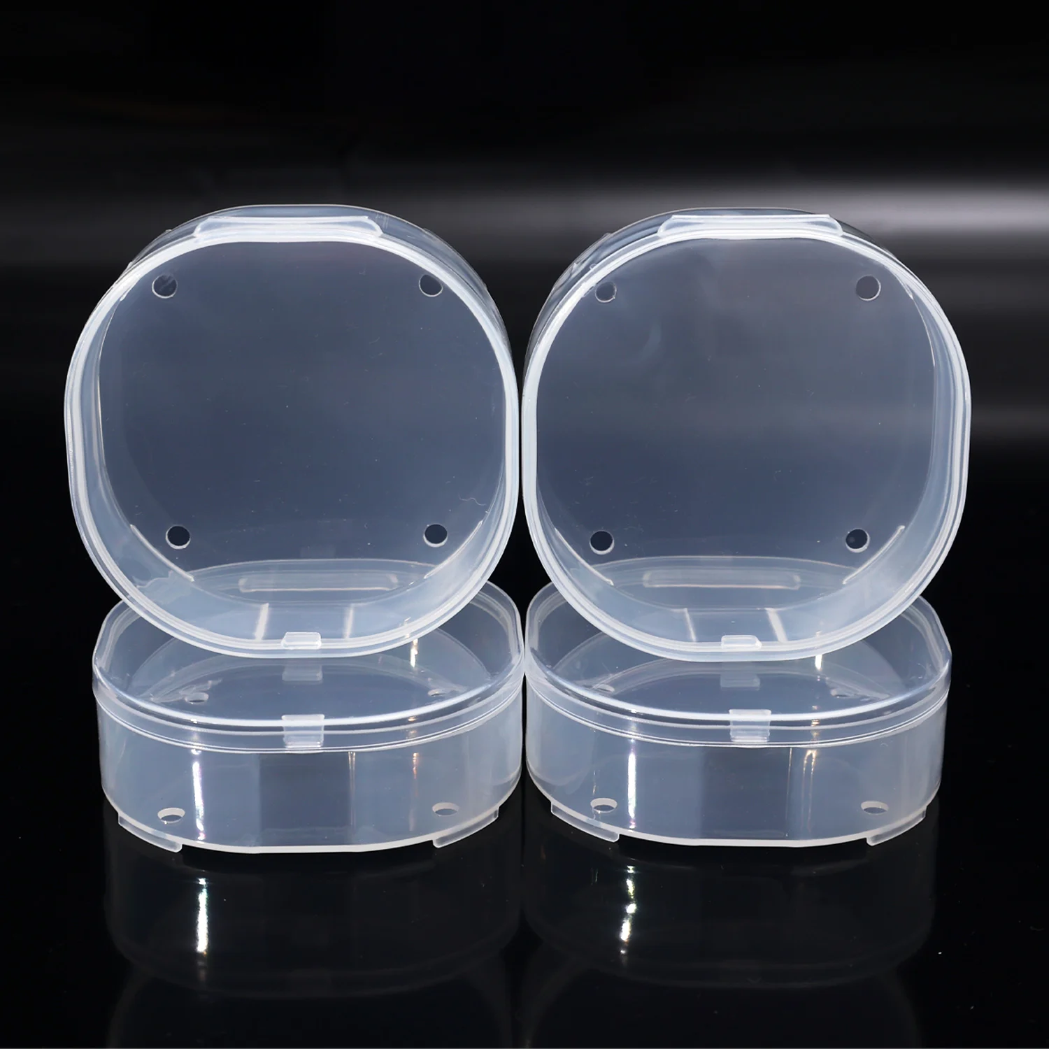 Boîte de rangement de bouffées de poudre en plastique Transparent, 1/20 pièces, boîtes d'emballage de stockage respirantes, résistantes à l'humidité et à la poussière, étui de maquillage, outils