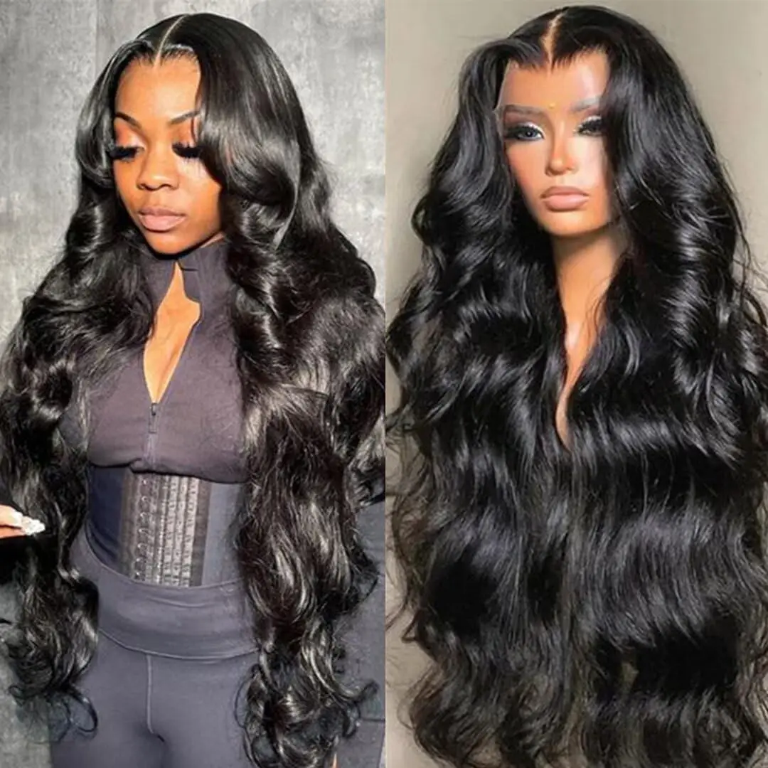 Body Wave 13x6 Human Hair Wigs For Women 180 Density Lace Front Wigs Pre Plucked Human Hair