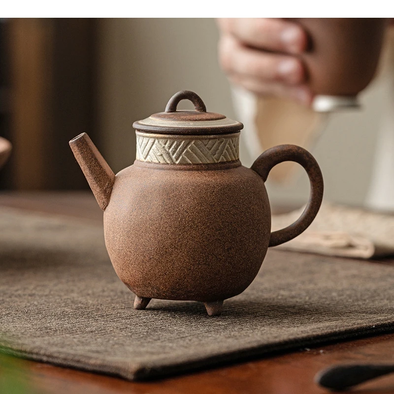 

Трехногий чайник для офиса Лунцзин Пуэр керамический чайный сервиз кунг-фу маленькие аксессуары для китайской церемонии