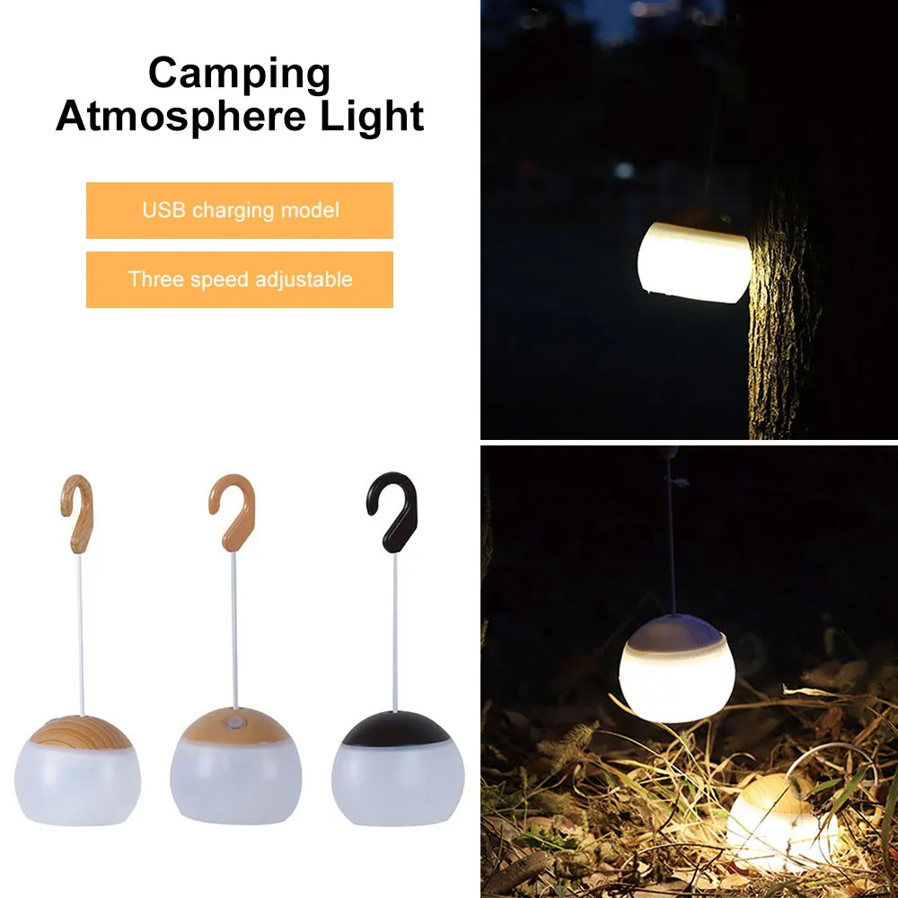 LED Camping Lamp Rechargeable Tent Light Travel Lantern Touch Sensor Night Light Outdoor Emergency Lamp Garden Hanging Light