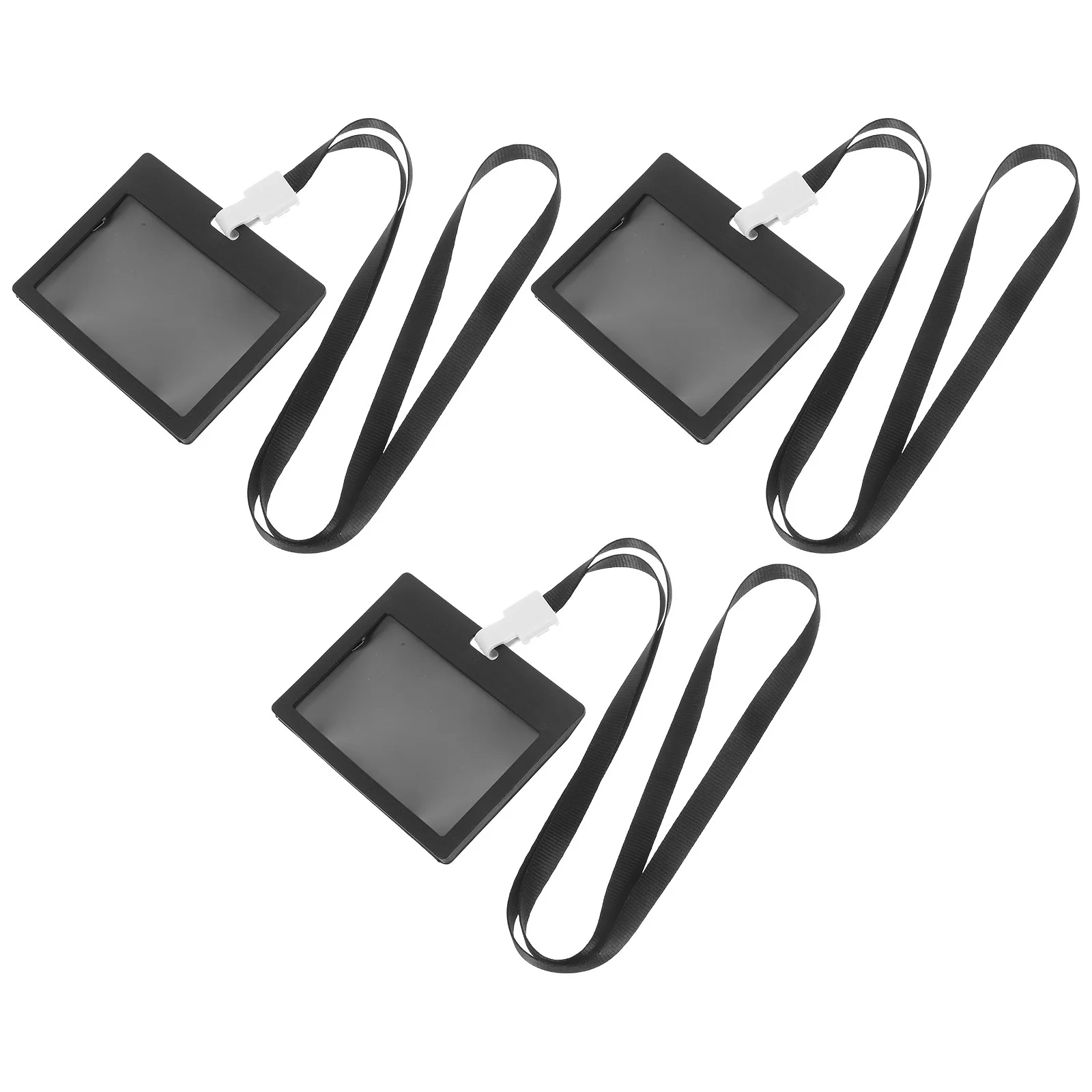 

3Sets Clear Working Card Protector Covers Transparent Id Badge Holders Business Card Sleeve Lanyard for Office Students Nurses