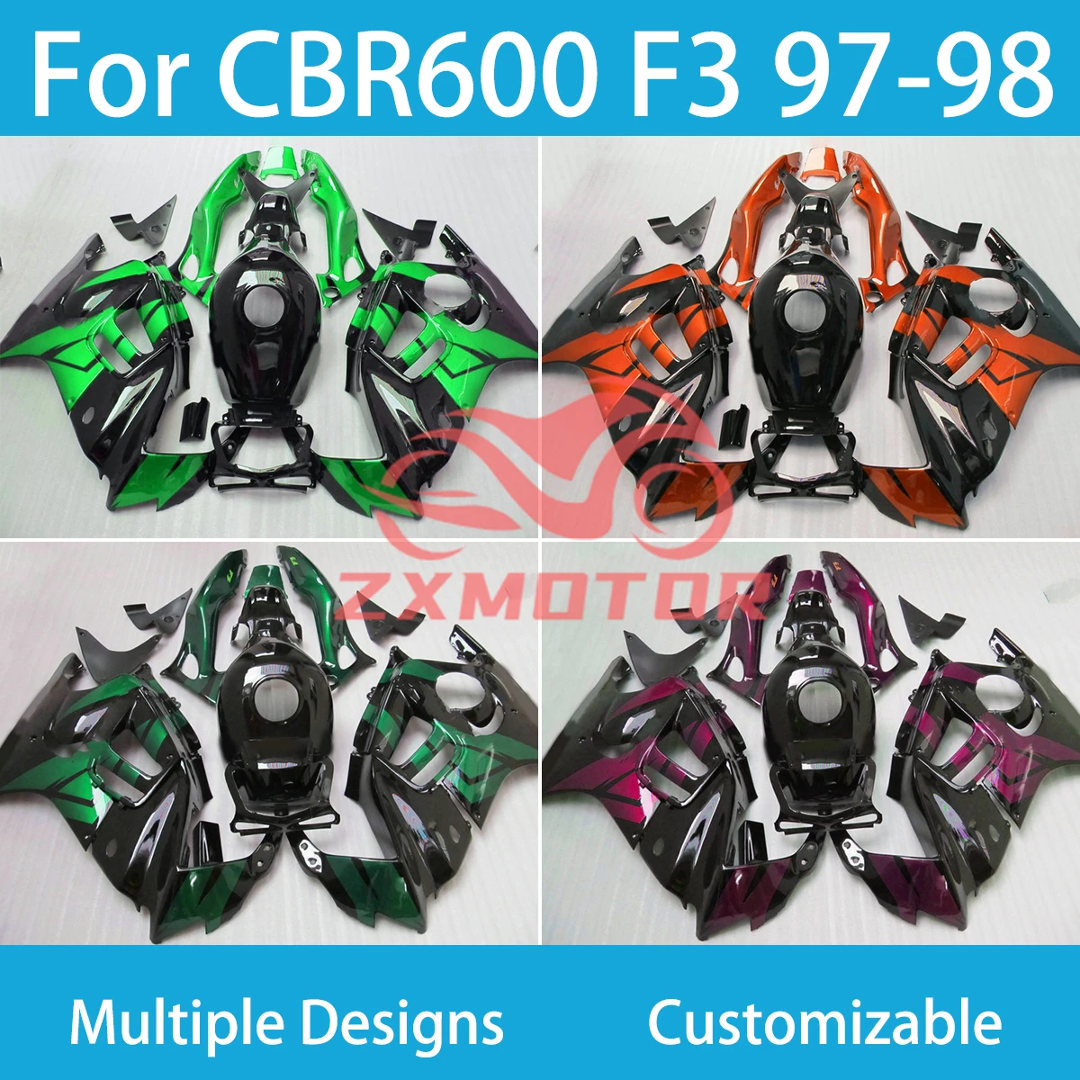 

Комплект обтекателей для Honda CBR600 F3 1997 1998, комплект обтекателей из АБС-пластика, обтекатели мотоцикла CBR 600 F3 97 98