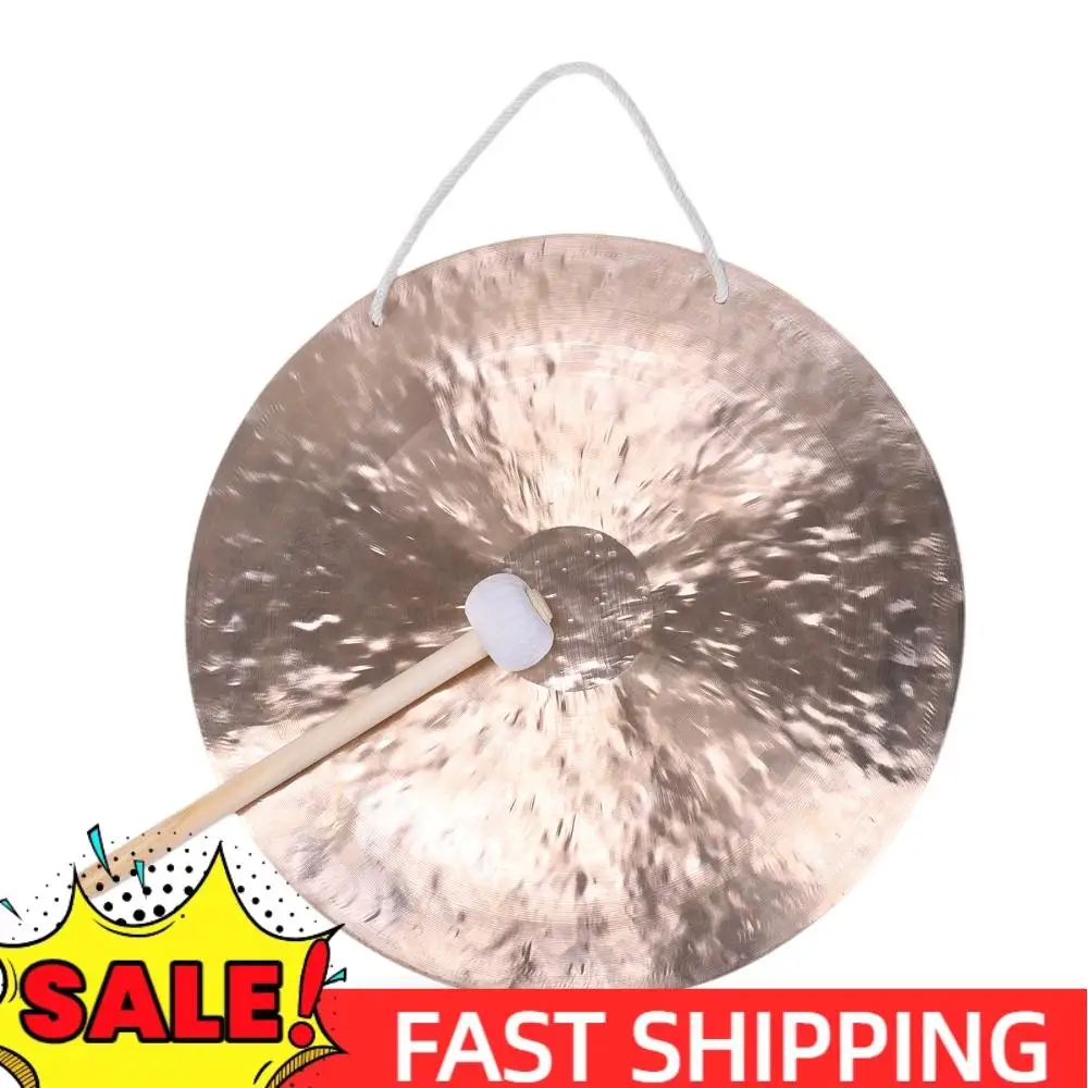 

Chinese Percussion Instrument Brass Gong on High C Stand with Stand and Mallet Feng Shui Brass Gong for Home Office Celebration