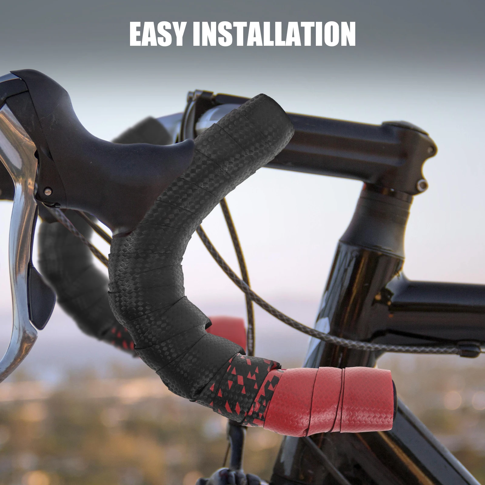 

1Pair Bicycle Handlebar Tape Road Bike Grip Cover Stylish Carbon Design Easy Install Handlebar Wrap for Cycling Bike Accessories