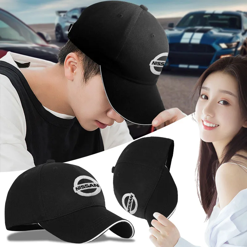 

Car Baseball Cap Peaked Cap Adjustable Unisex Summer Shade Hat For Nissan Tiida Sylphy Teana X Trail T30 T32 Almera Qashqai J10
