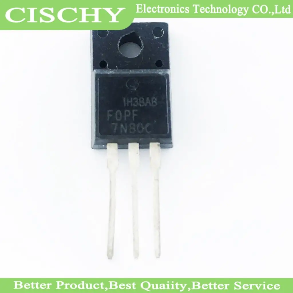 10pcs/lot FQPF7N80C TO-220F FQPF7N80 TO-220 7N80 7N80C 800V 7A new original In Stock