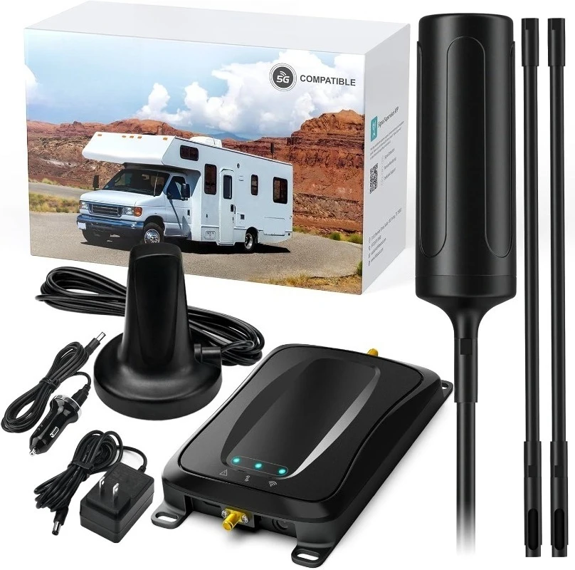 

RV Cell Phone Signal Booster|Travel 2.0 RV Booster Kit | Boost 4G & 5G LTE| for All U.S. Carriers-Verizon T-Mobile AT&T and More